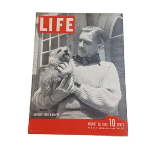 LIFE MAGAZINE August 30 1943 Anthony Eden Nipper WWII Coca Cola Complete Ads - Picture 1 of 2