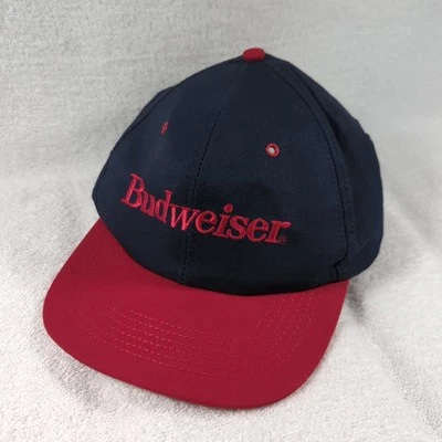 Vintage 90s Budweiser Snapback Hat Cap Blue Red Embroidered Made In USA - Image 1 of 4