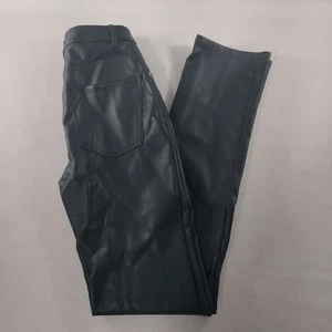 Asos Design Straight Leg Black Wax Denim Jeans Womens Size 2 Tall - Picture 1 of 7