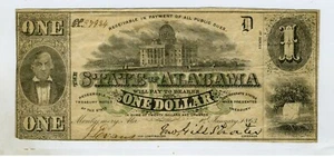THE STATE OF ALABAMA - ONE DOLLAR - 1863 CR 1 - Bild 1 von 2