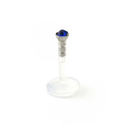 Barra Labret Bioflex PTFE Bioplast Labret Monroe labio nariz perno empuje ajuste CON GEMAS Foto 1 de 4