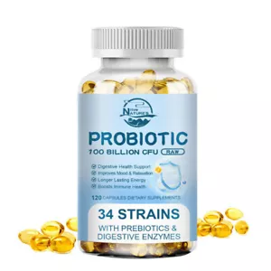 RAW Probiotics For Gut Health Pro 100 Billion Daily CFU Acidophilus 120 Capsules - Picture 1 of 9