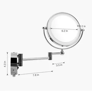 Homever Wall Mounted Makeup Mirror LED Lighted With 1x/5x Magnification. - Picture 1 of 12