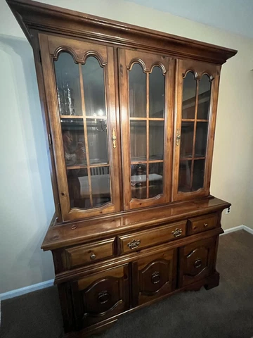 Very nice dark cherry wood China cabinet Cover