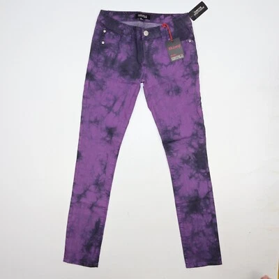 Pantalones de mezclilla Forever 21 Premium para mujer camuflados púrpura ajustados talla 25 denim de tiro bajo Foto 1 de 4