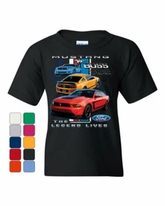 Ford Mustang The Legend Lives Hooded Youth T-Shirt 0 Tee - Picture 1 of 8
