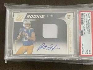 2020 PANINI ZENITH JUSTIN HERBERT #83 ROOKIE PATCH AUTO PSA NM-7 - Picture 1 of 3