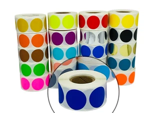 1" Round Navy Blue Color coded Inventory Dots Roll of 500 Labels Stickers - Picture 1 of 13