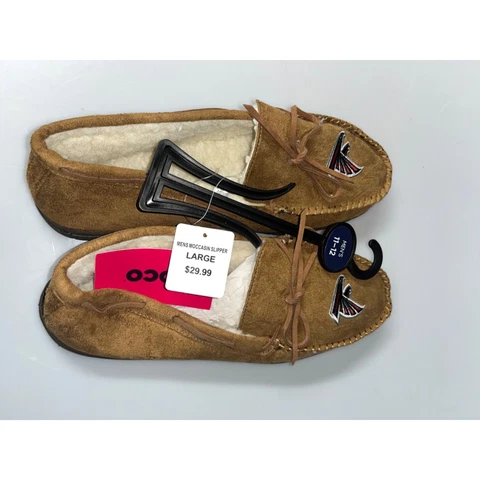 Atlanta Falcons NFL Mens 11-12 Moccasin Slippers NEW Cover