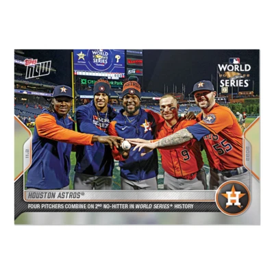 2022 TOPPS NOW ASTROS WORLD SERIES COMBINED NO HITTER CHRISTIAN JAVIER, PRESSLY - Image 1 of 2
