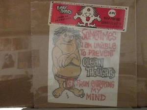 Clean Thoughts Sweatshirt T-shirt iron on transfer for Tee vintage #3228 - Picture 1 of 1