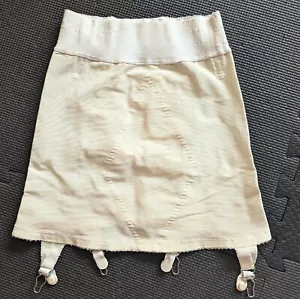 vintage XS girdle lingerie 50s 60s ivory cream garter belt bestform cotton union - Picture 1 of 5