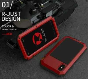 Armor Metal Aluminum Shockproof Phone Case for iPhone 14 PLUS - RED - Picture 1 of 6