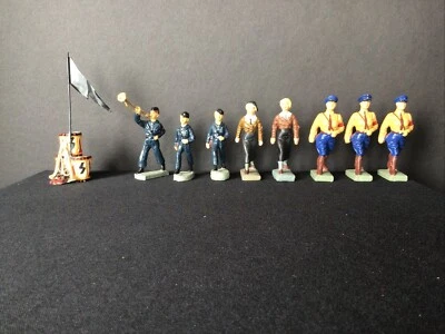 toy soldiers 1970-now Lineol Mold Resin Recasts (8) Figures and Drum Standard - Image 1 of 4