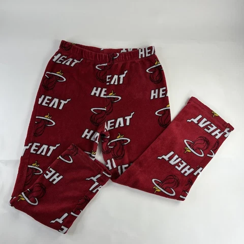 Miami Heat Pants Large 36 X 27 Red Mens NBA Unk Sleepwear All Over Print Used Cover