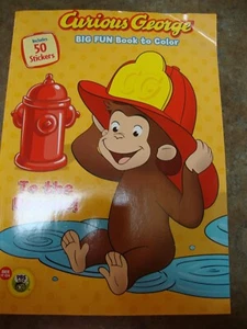 CURIOUS GEORGE BIG FUN BOOK TO COLOR Rescue 50 stickers 2013 - Picture 1 of 2
