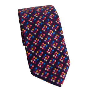 ROBERT TALBOTT, IMPRESIONANTE CORBATA 'PUNTOS CUADRADOS' MULTICOLOR HECHA A MANO, FREEPOST - Imagen 1 de 5