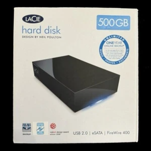 LaCie Hard Disk 500GB Design by Neil Poulton USB 2.0 UNTESTED - Picture 1 of 14