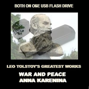 LEO TOLSTOY COLLECTION.  WAR AND PEACE AND ANNA KARENINA ON A USB FLASH DRIVE! - Picture 1 of 4