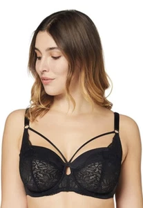 Iris & Lilly Women's 32 DD Mesh Underwired Non-Padded Bra Black - Picture 1 of 6