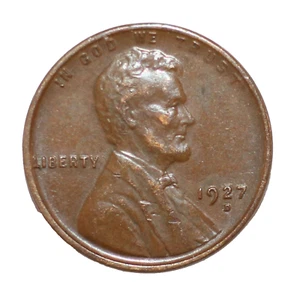1927-D LINCOLN WHEAT CENT - HIGH END CIRCULATED - FULL WHEAT LINES - KM132 - Picture 1 of 2