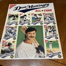 DON MATTINGLY Nabisco All-Star Topps 1989 Uncut Display Sheet