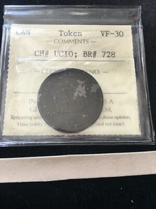 1821  Half Penny Token, Breton #728 ; CH# UC--10,  ICCS Graded**VF-30** - Foto 1 di 8