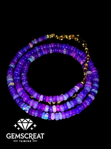 20" Opal Necklace Natural Ethiopian Fire Opal Beads Gemstone Beads Jewelry U9 - Picture 1 of 5