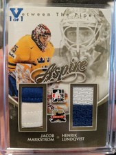 2011-12 BETWEEN THE PIPES LUNDQVIST MARKSTROM ASPIRE DUAL Jersey GOLD #1/1