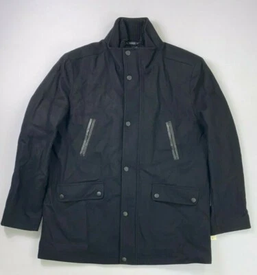 Men's Kenneth Cole New York  Black Wool/Poly Coat NEW - Image 1 of 4