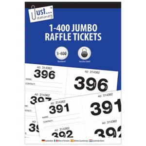 1 to 400 Cloakroom Raffle Tickets Name Contact Space Security Coded Lucky Draw - Picture 1 of 5