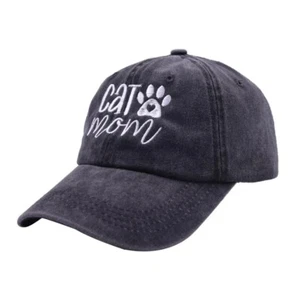 Cat Mom Black Hat Baseball Cap Adjustable Great for Cat Lovers, Cat Mama - New - Picture 1 of 1
