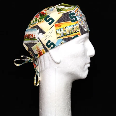 Michigan State University Postcard Theme Scrub Hat Cover
