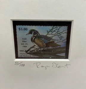 Hunting Stamp Holly Swamp 1983 MD. Migratory Waterfowl Signed 51/100 Roger Lent - Picture 1 of 3