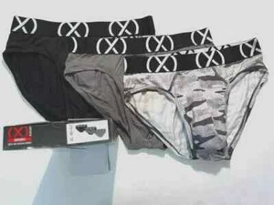 "2(x)ist" Size XL Lead & Tech Camo No Show Brief 3-Pack - Black/Blue/Brown/Gray - Picture 1 of 5