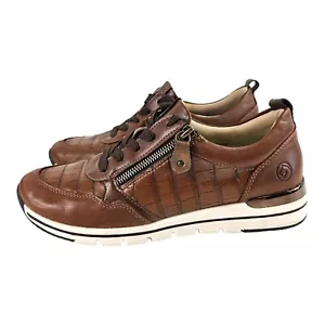 Remonte Footmaster Women's Lace & Zip Sneaker R6704 Brown Leather Size US 10  - Picture 1 of 10