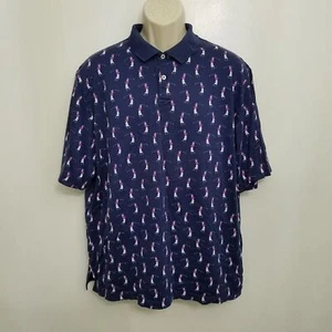 Polo Ralph Lauren uomo polo grande blu stampa all over golfista vintage - Foto 1 di 7