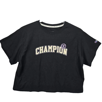 Champion Auténtica Ropa Atlética Negra Manga Corta Camiseta Púrpura Champion 2XL Foto 1 de 4