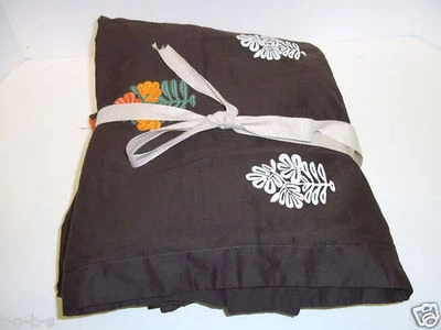 Pottery Barn West Elm MOGUL Flower Floral KING Bed Bedroom Duvet Cover Brown - Image 1 of 2