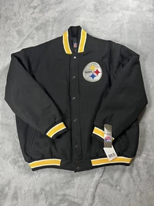 NFL Brand Pittsburgh Steelers Full Zip Wool Blend Bomber Jacket Men’s 3XL Neu mit Etikett - Bild 1 von 13