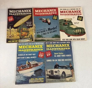 Vintage Lot of 5 Mechanix Illustrated Magazines 1959 Jan Feb April June July - Picture 1 of 12