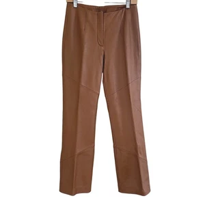 Pelle Studio Wilsons Lederhose Damen 4 braun hohe Taille gerades Bein Herbst  - Bild 1 von 13