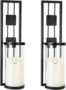 Wall Sconces Candle Holder Set of 2, Modern Metal Rustic Wall Decor for Living R - Picture 1 of 7