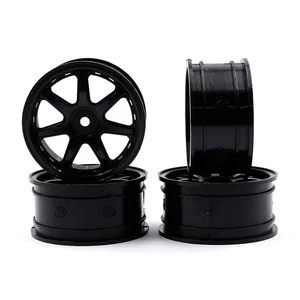 Ride 26mm Wide 7-Spoke Rim 4 pcs Black For 1/10 RC Touring Car # 35113 - Picture 1 of 2