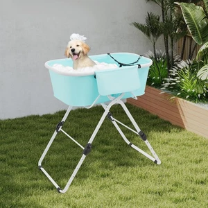Baño para perros Bañera para perros Bañera plegable para mascotas con altura ajustable - Imagen 1 de 17