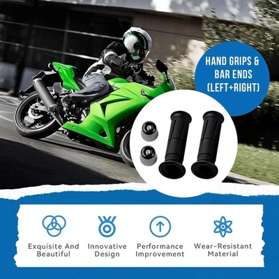 2 piezas empuñaduras y extremos de barra negros para Kawasaki Ninja 250 300 400 500 600 650 1000 Foto 1 de 4