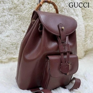 Gucci Rucksack, Bambus, Drehverschluss, Leder, Kordelzug Typ m2_0701 - Bild 1 von 12