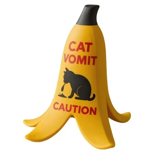 Edición de cáscara de plátano precaución: señal de advertencia de vómito de gato signo humorístico de cáscara de plátano - Imagen 1 de 6
