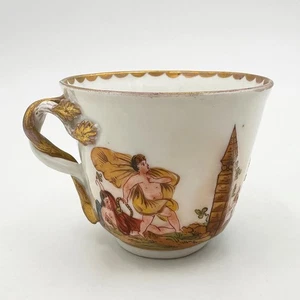 ANTIQUE CAPODIMONTE PORCELAIN TEA CUP SIGNED - Picture 1 of 10