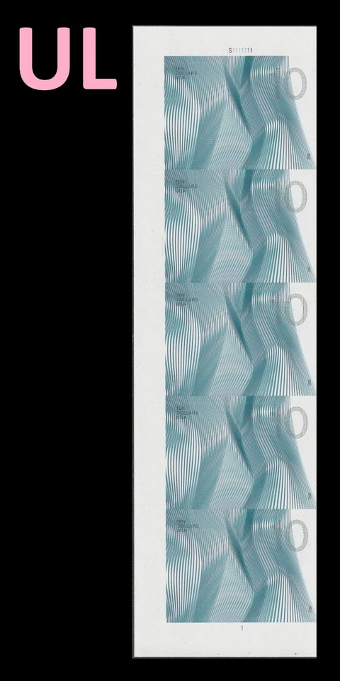 US 4720 Waves of Color Ten Dollars $10 plate strip 5 UL MNH 2012 - Image 1 of 1